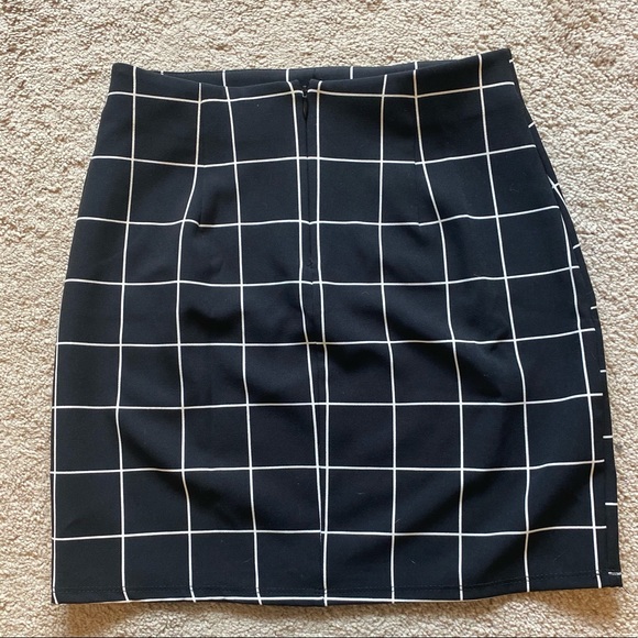 Lulus Competitive Advantage Black and White Grid Print Mini Skirt - Picture 5 of 5